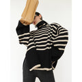 Women's high-end striped loose outer sweater - BigCart