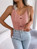 Women’s Solid Color Cozy Cable Knit Tank Top - BigCart
