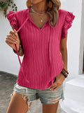 Women's Fashion Sexy Texture Fabric Fly Fly Sleeve Top - BigCart